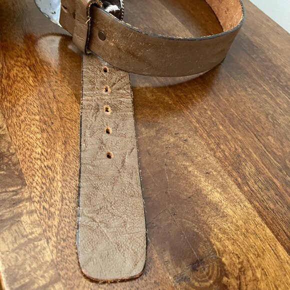 Montana SilverSmiths Cowboy/Cowgirl Initial Oval Silver Belt Buckle Leather Belt - Picture 7 of 14